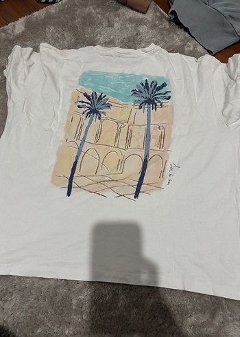 Beyaz Baskılı Tişört Kısa Kollu - Görsel 2