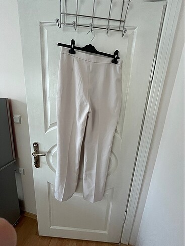 Krem rengi kumaş pantolon - Görsel 2