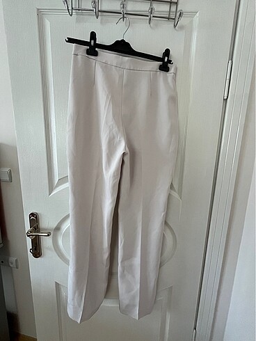 Krem rengi kumaş pantolon - Görsel 5