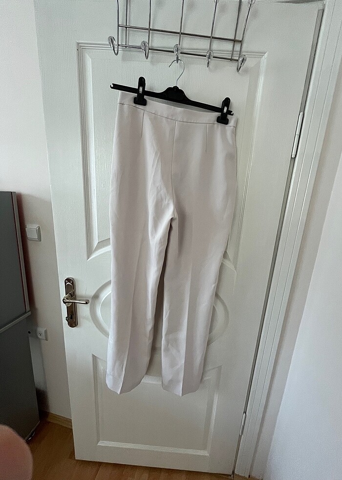 Krem rengi kumaş pantolon - Görsel 2