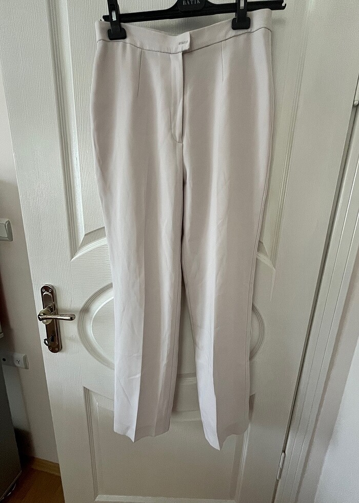 Krem rengi kumaş pantolon - Görsel 4