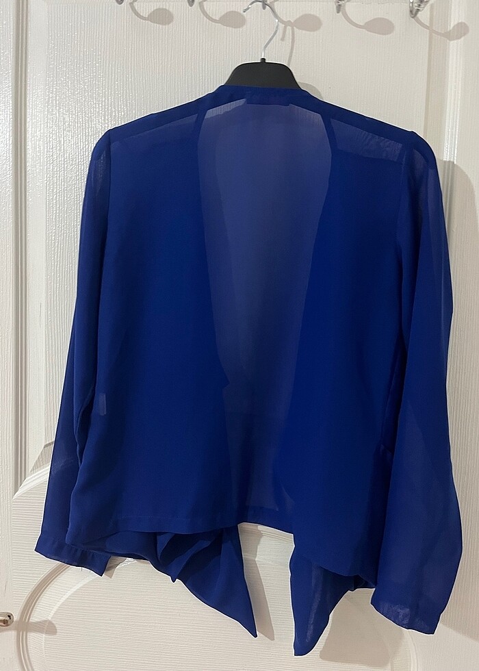 Mavi ofis stili hırka - Görsel 2