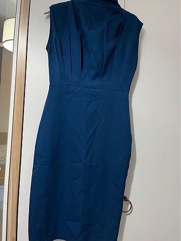 Lacivert elbise - Görsel 6