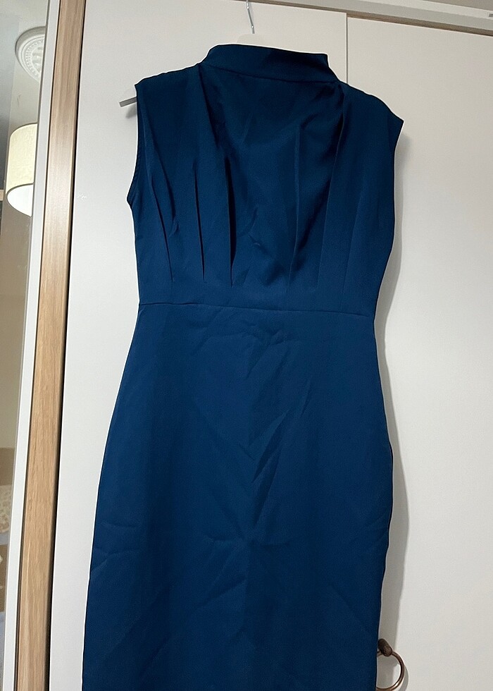 Lacivert elbise - Görsel 3