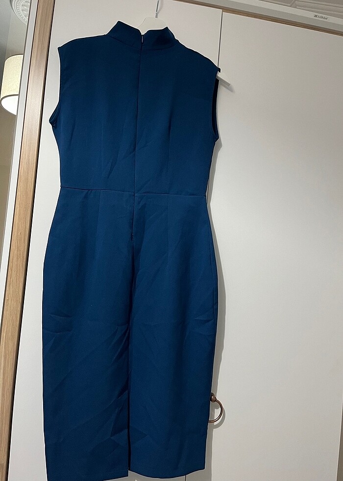 Lacivert elbise - Görsel 4