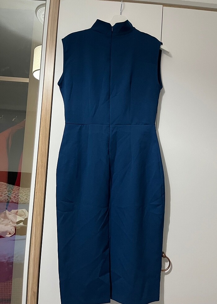 Lacivert elbise - Görsel 5