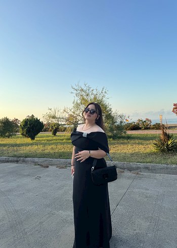 Siyah Straplez Gotik Midi Mezuniyet Elbisesi - Görsel 2