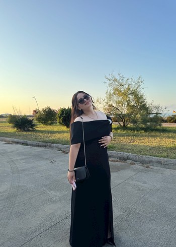 Siyah Straplez Gotik Midi Mezuniyet Elbisesi - Görsel 3