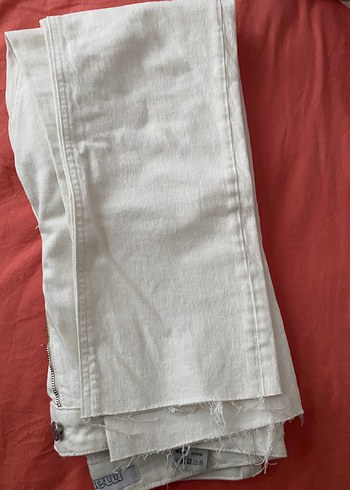 Beyaz Kadın Günlük Pamuk Pantolon - Görsel 3