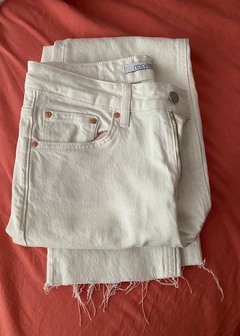 Beyaz Kadın Günlük Pamuk Pantolon - Görsel 5