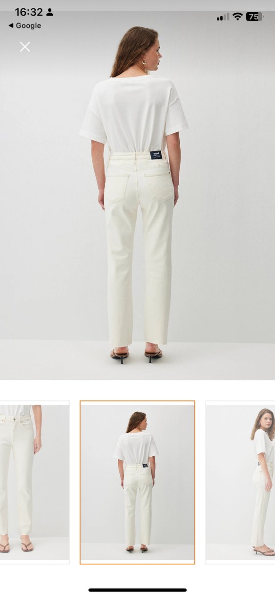 Beyaz Kadın Günlük Pamuk Pantolon - Görsel 2