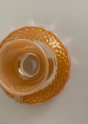 Parlak Bej Desenli Fincan ve Tabağı - Görsel 3