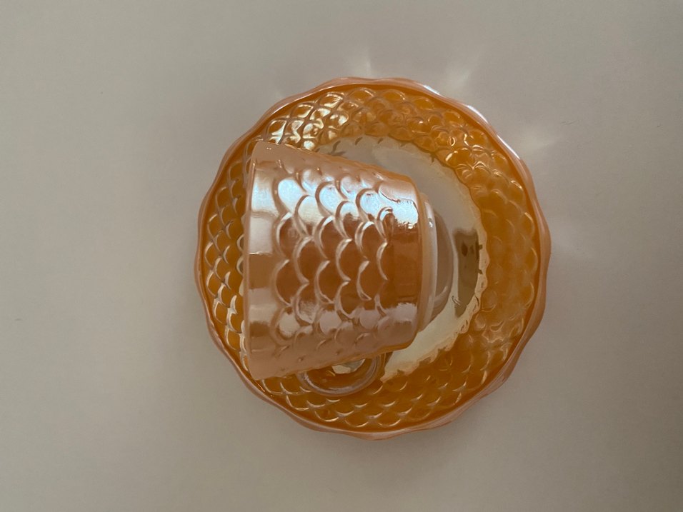 Parlak Bej Desenli Fincan ve Tabağı - Görsel 2