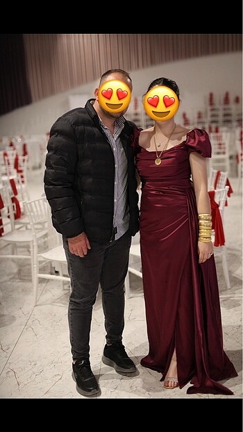 l Beden bordo Renk Abiye gece elbisesi