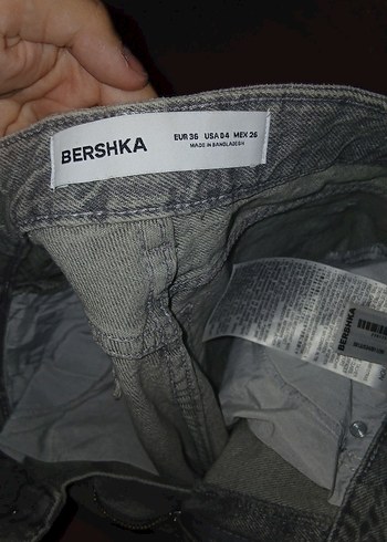 Gri Kadın Midi Boy Bol Kesim Kot Pantolon - Görsel 2