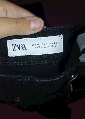 Kadın Siyah Kot Pantolon Midi Boy - Görsel 2