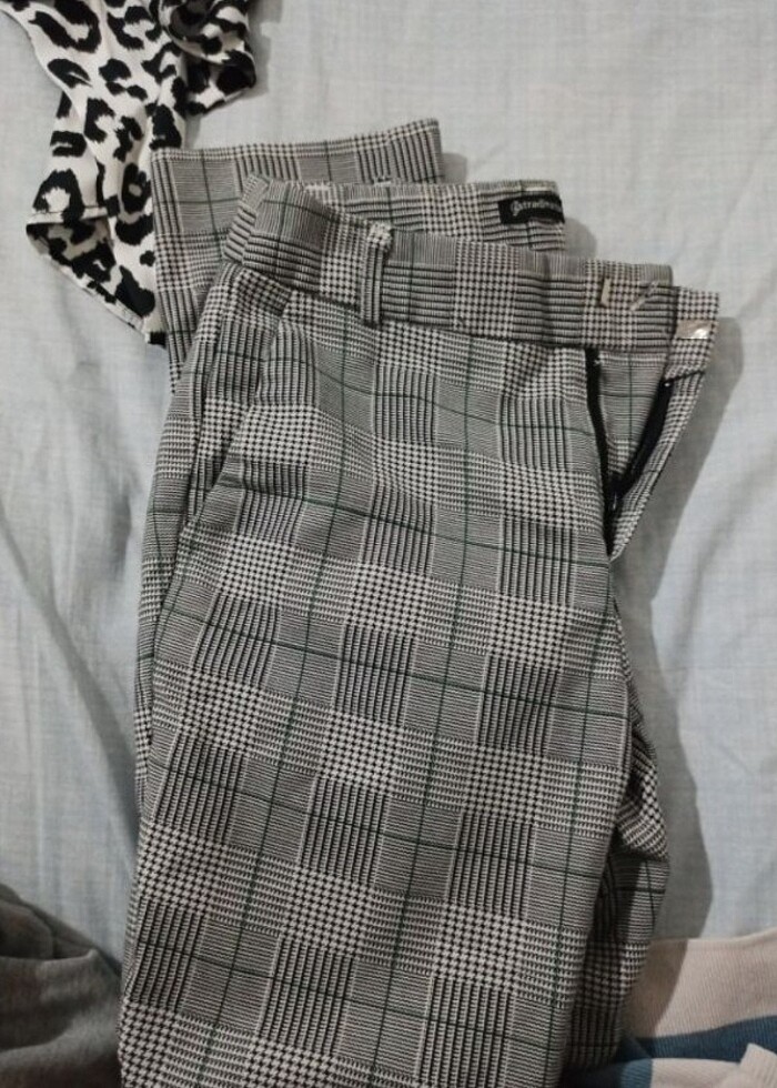 Stradivarius ekose pantolon  - Görsel 3