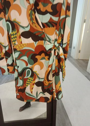 l Beden çeşitli Renk Desenli Bohem Retro Mango elbise