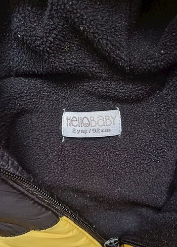 Kapüşonlu Sarı Siyah Erkek Çocuk Mont - Görsel 3