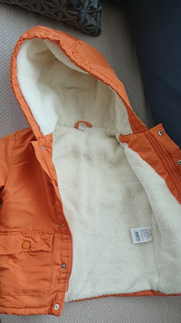 Turuncu Kapüşonlu Erkek Çocuk Mont - Görsel 2