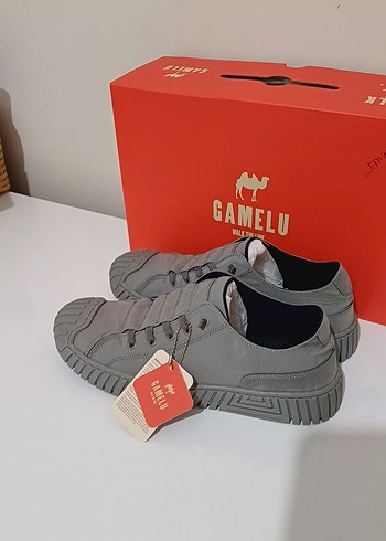 41 Beden Gri Elastik Bağcıklı Erkek Spor Ayakkabı