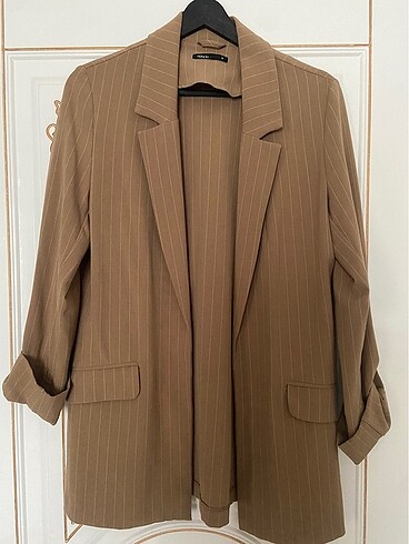 Kadın çizgili blazer ceket