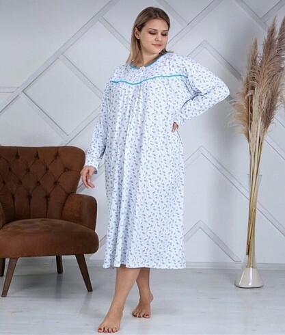 DESENLİ PAMUKLU PENYE ANNE GECELİK