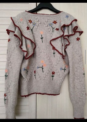 Zara zara nakışlı hırka ceket triko yün