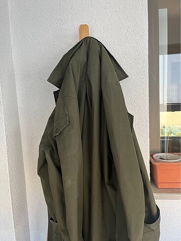 52 Beden Vintage yeşil uzun parka/kaban