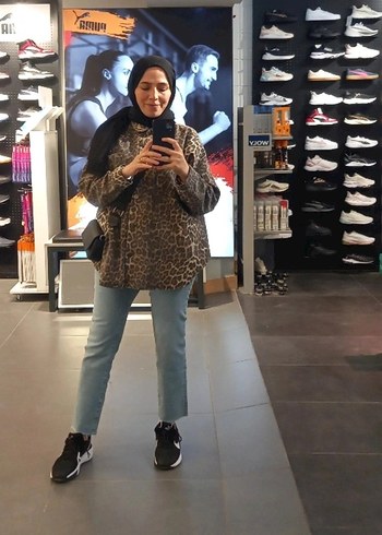 Leopar Desenli Midi Kot Ceket