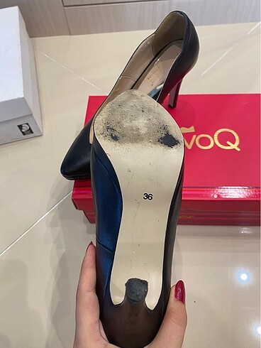 36 Beden Siyah dolgu topuk stiletto