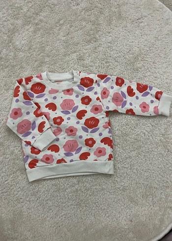 Kız Çocuk Mor Düğmeli Uzun Kollu Hırka ve Çiçekli Sweet - Görsel 3