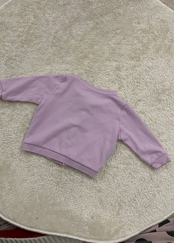 Kız Çocuk Mor Düğmeli Uzun Kollu Hırka ve Çiçekli Sweet - Görsel 2