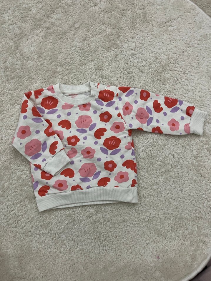 Kız Çocuk Mor Düğmeli Uzun Kollu Hırka ve Çiçekli Sweet - Görsel 3