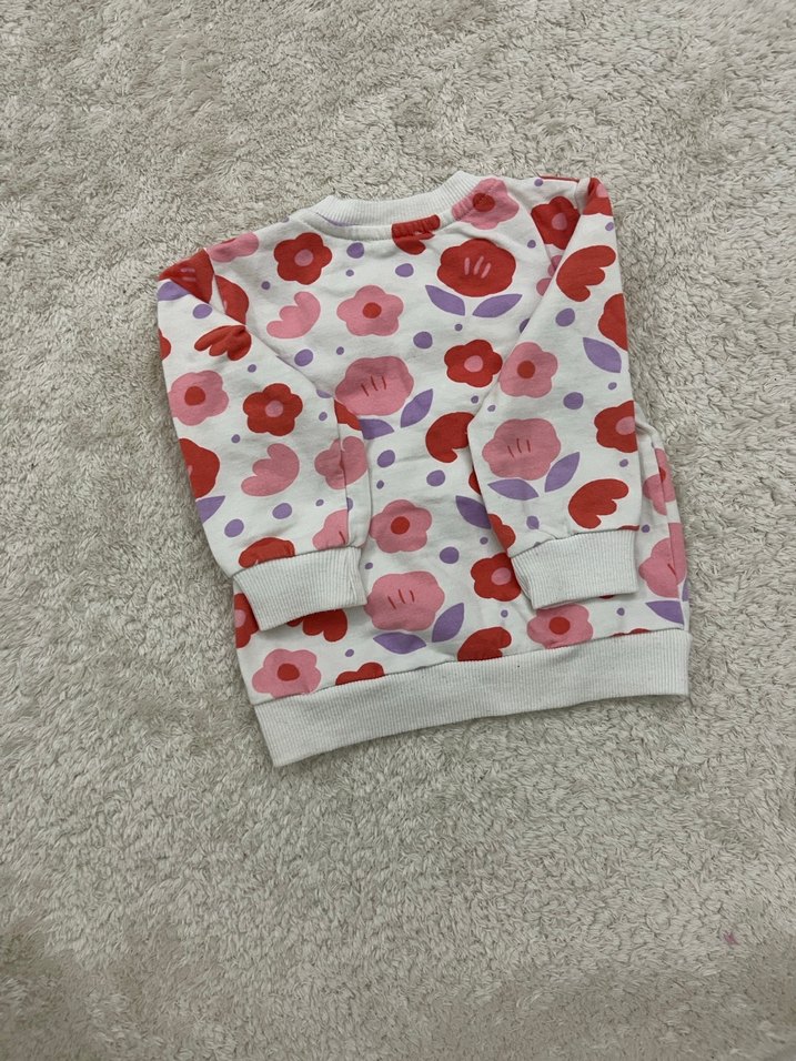 Kız Çocuk Mor Düğmeli Uzun Kollu Hırka ve Çiçekli Sweet - Görsel 4