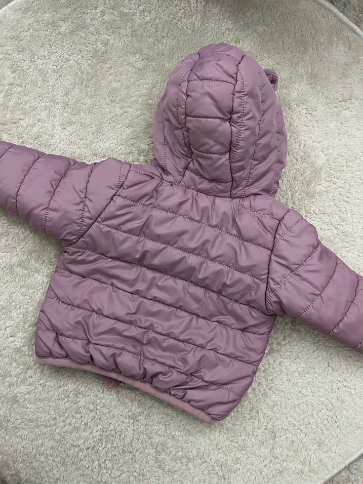 Kız Çocuk Mor Kapüşonlu Mont - Görsel 4