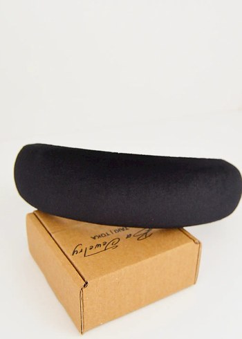 Siyah Kadife Taç Yüksek Bombeli - Görsel 3