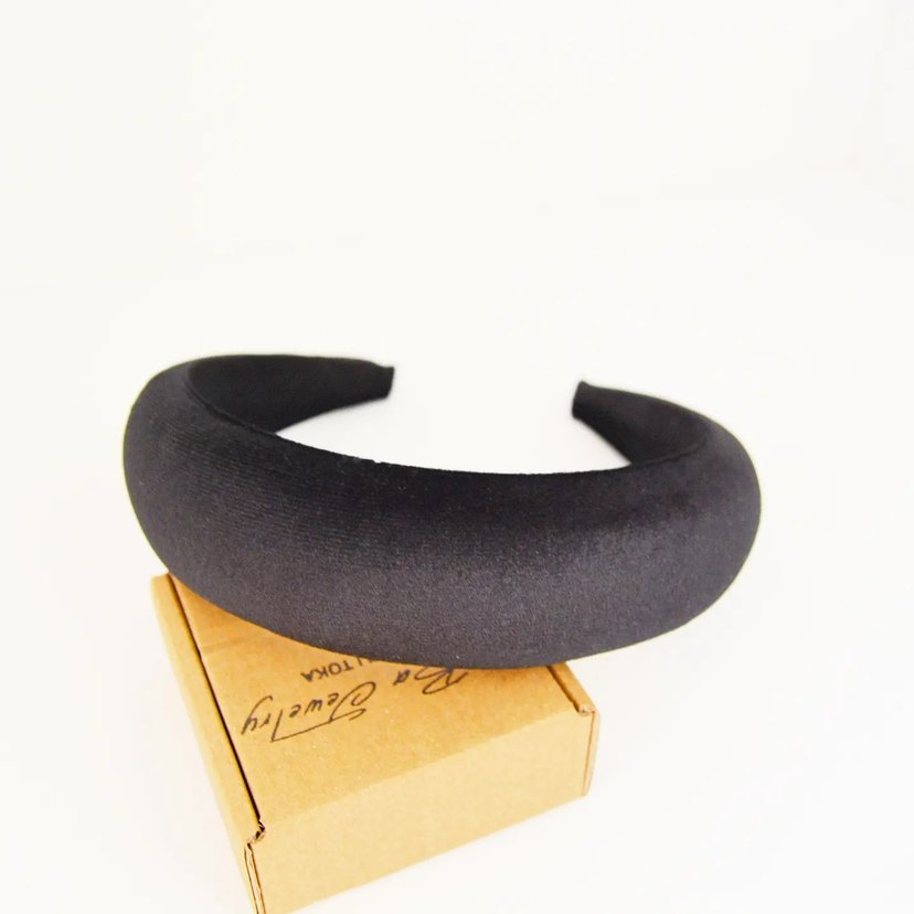 Siyah Kadife Taç Yüksek Bombeli - Görsel 4