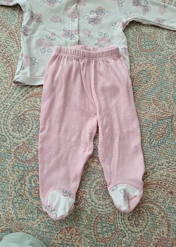 3 Ay Beden beyaz Renk Civil Baby Pijama Takımı 3/6 Ay