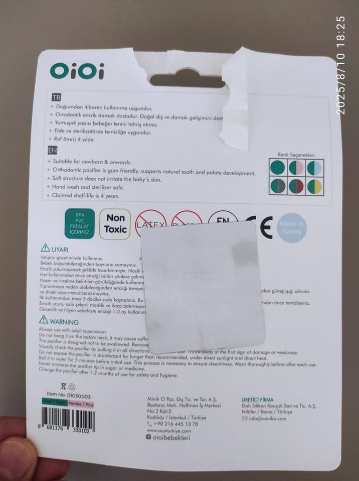 Oioi Ortodontik Emzik 0 Ay+ - Görsel 2