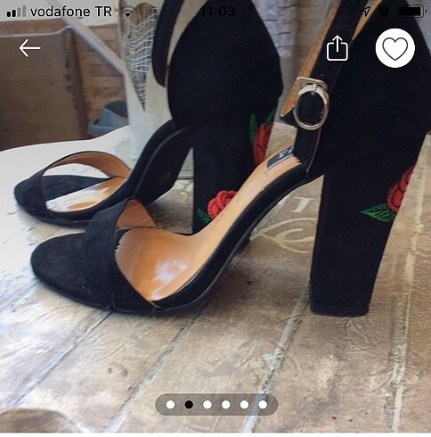 Nine West 39 numara şık süvet kalın topuk