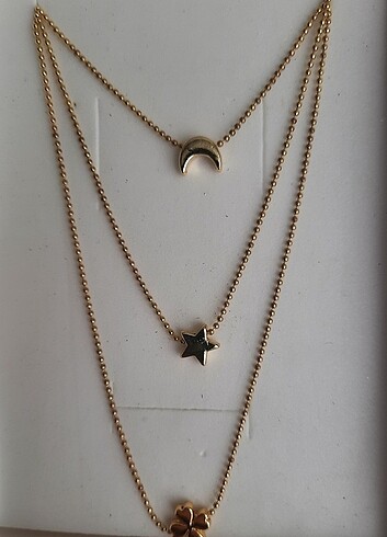Accessorize 3 lü gold kolye