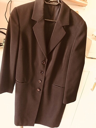 Gabardin uzun ceket