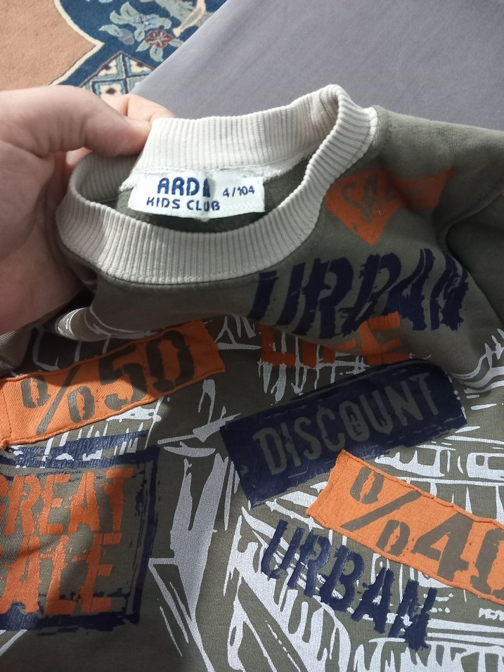 Erkek Çocuk Gri Baskılı Sweatshirt kalın kumaş kışlık - Görsel 3