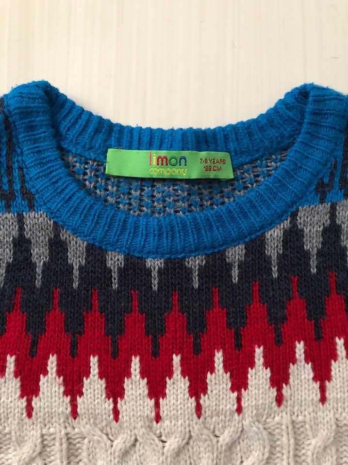 Erkek Çocuk Renkli Örgü Kazak - Görsel 2