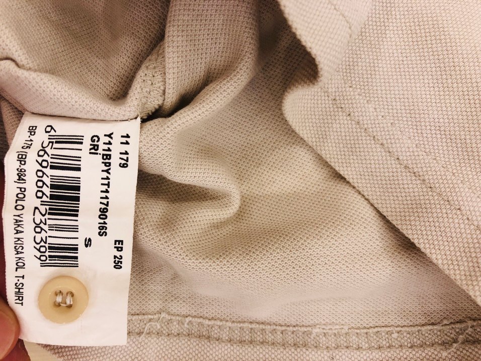 Bej Keten Düğmeli Kısa Kollu Gömlek - Görsel 3