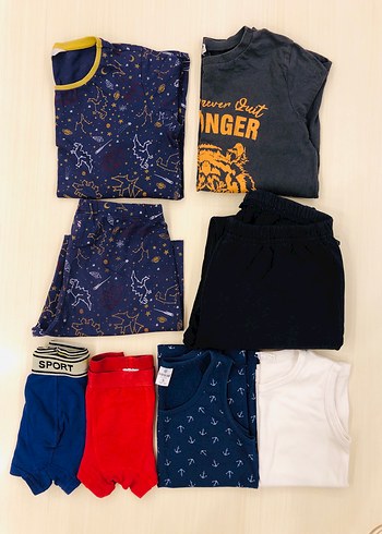 Erkek Çocuk Lotu Mavi Boxer ve Atletler 7-8