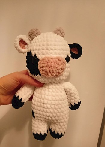 Beden Renk Siyah Beyaz Peluş İnek Oyuncak Amigurumi