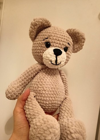 Beden Renk Bej Peluş Ayıcık Oyuncak Amigurumi
