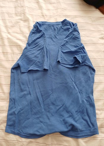 Mavi Keten Kısa Kollu, Rahat Kesim - Görsel 3